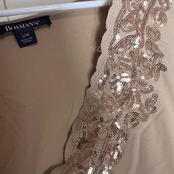 32W Roaman's Women's Plus Size Sequin
Tunic champagne color - Picture 7 of 12